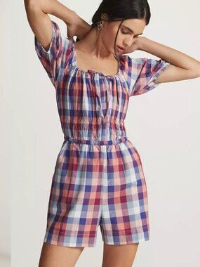 Anthropologie x Kopal Brea Cotton Puff Sleeve Romper S